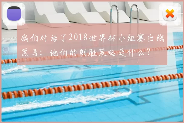 我们对话了2018世界杯小组赛出线黑马:他们的制胜策略是什么?
